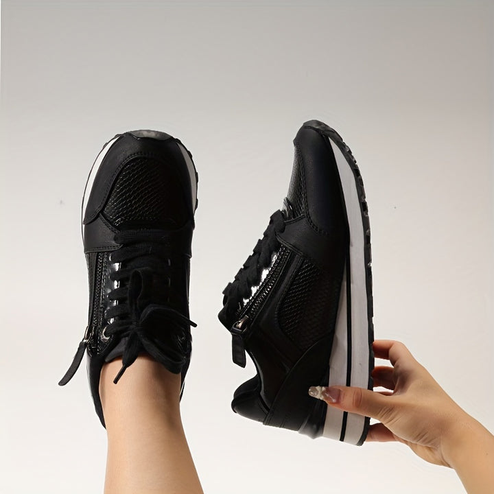 Women's Snakeskin Pattern Platform Sneakers
