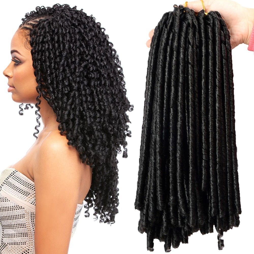 Ombre Brown Synthetic Faux Locs Crochet Braiding Hair Extension