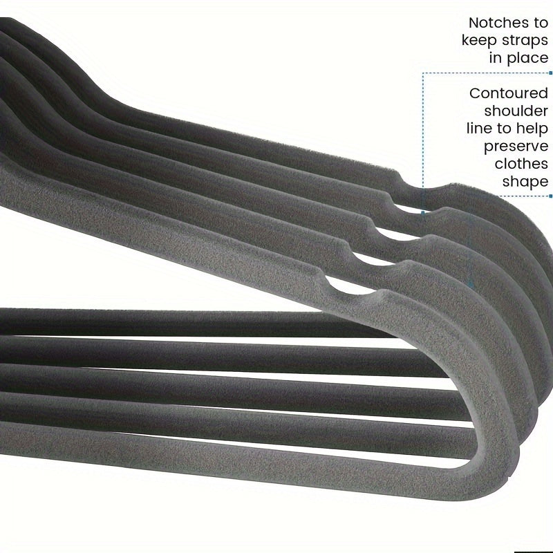 10pcs Velvet Non-Slip Hangers with Leg Clips