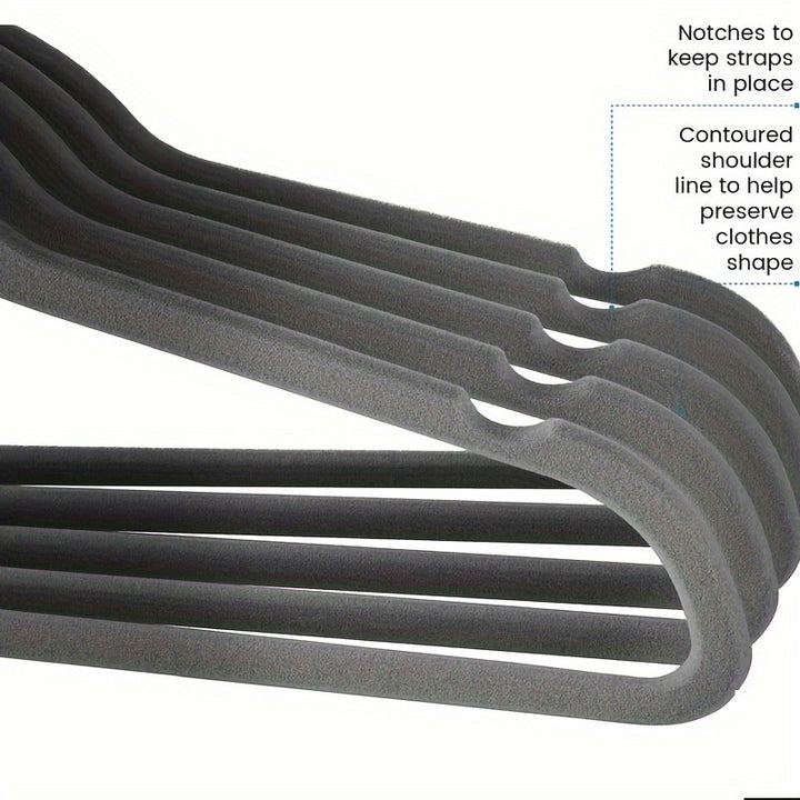 10pcs Velvet Non-Slip Hangers with Leg Clips