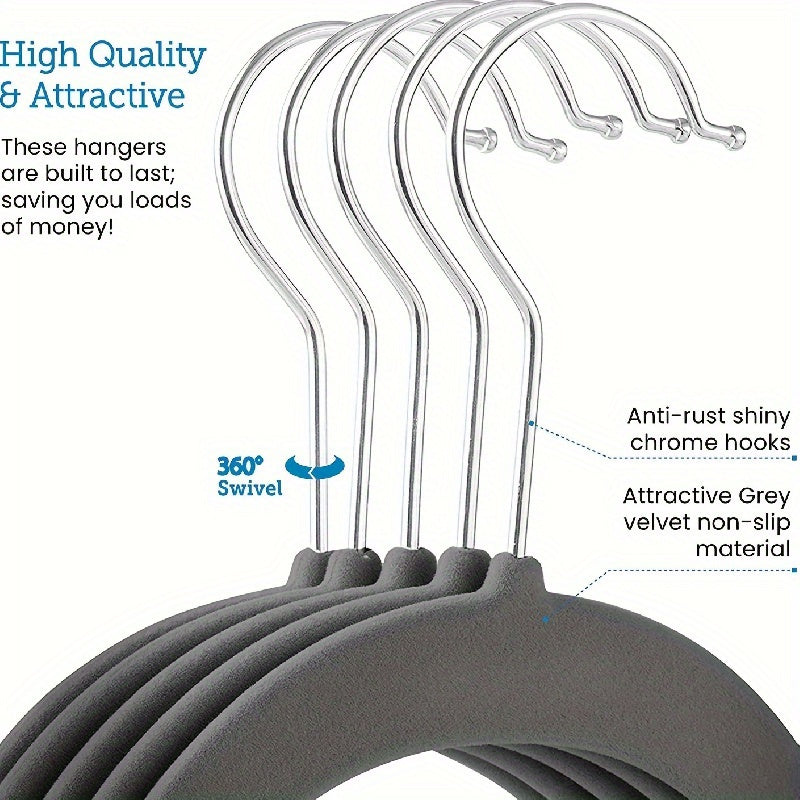 10pcs Velvet Non-Slip Hangers with Leg Clips