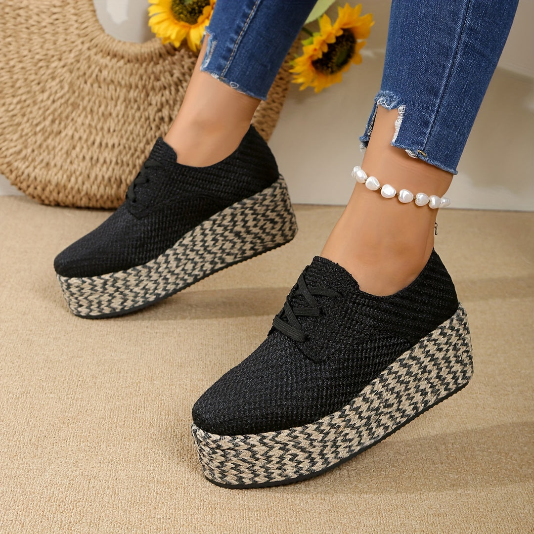 Wedge Heel Sneakers - Waterproof Lightweight Shoes