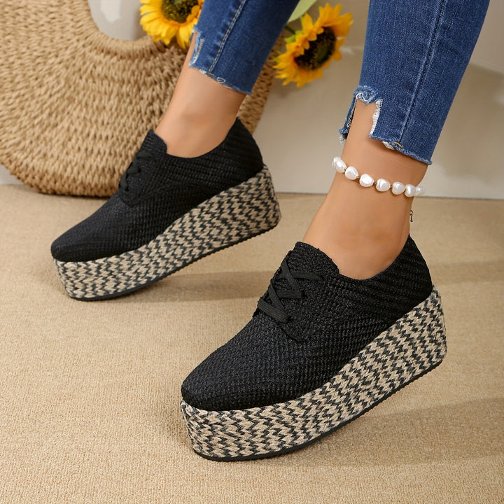 Wedge Heel Sneakers - Waterproof Lightweight Shoes