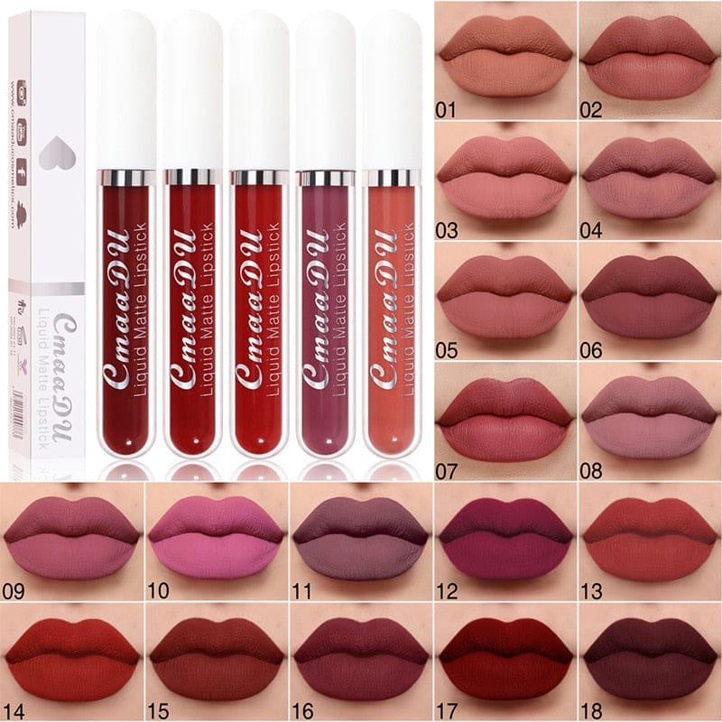 18 Color Matte Velvet Lipstick Vivid Colour Non-Stick Lipstick Bennys Beauty World