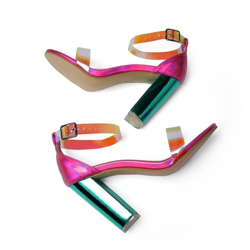 2021 Women's Sandals Simple Style PVC Clear Transparent High Heels Shoes Bennys Beauty World