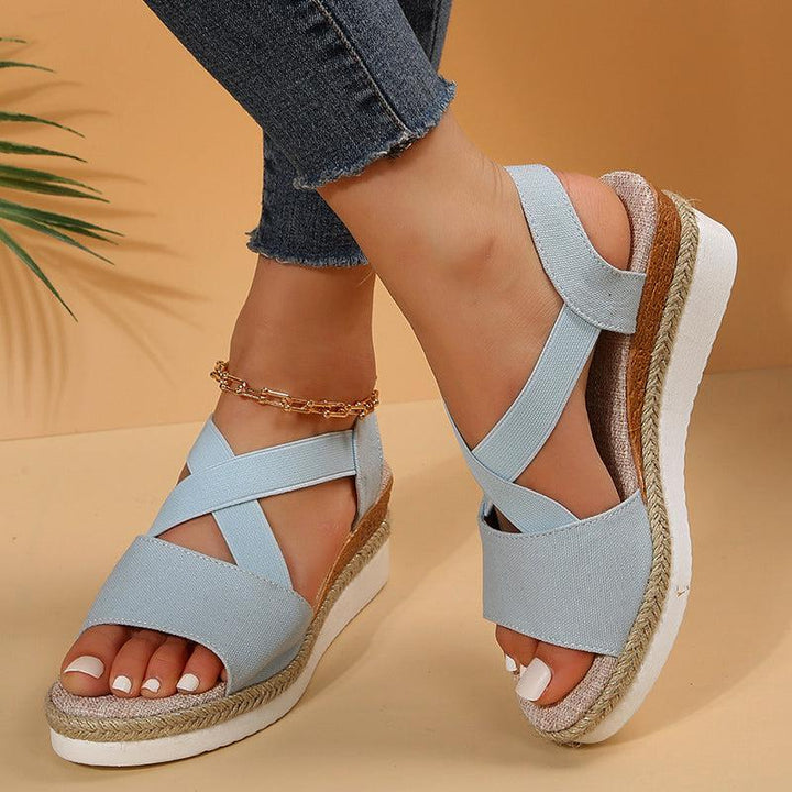 Wedge Sandals For Women Cross-strap Platform Gladiator Summer-shoes-Bennys Beauty World