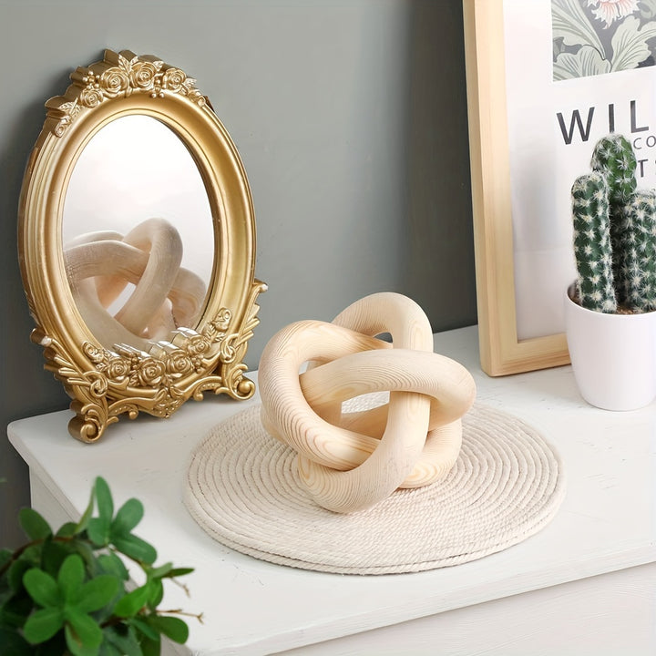 Boho Chic Hand-Carved Wooden Knot Decor