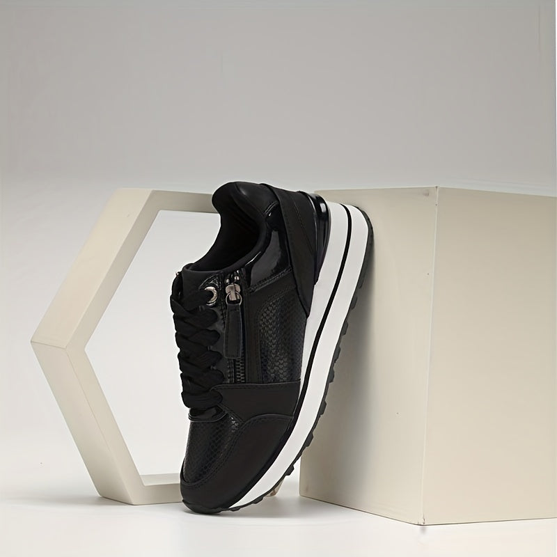 Women's Snakeskin Pattern Platform Sneakers