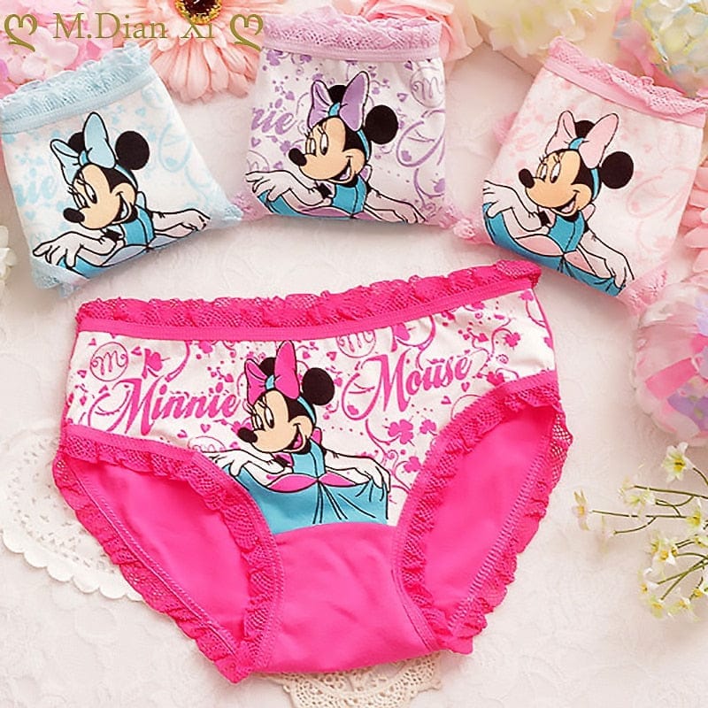 4 Pcs/Lot Cotton Soft Panties For Girls Lovely Baby Girls Underwear Ca