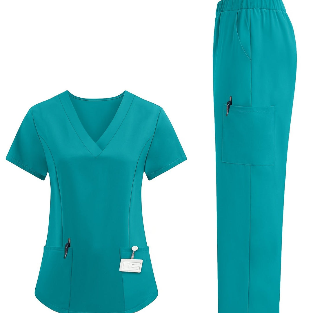 V-neck short-sleeved work clothes