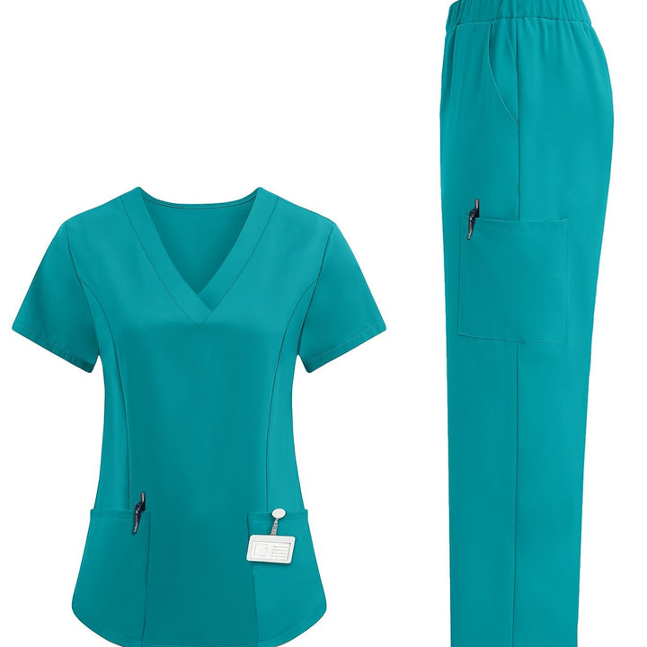 V-neck short-sleeved work clothes