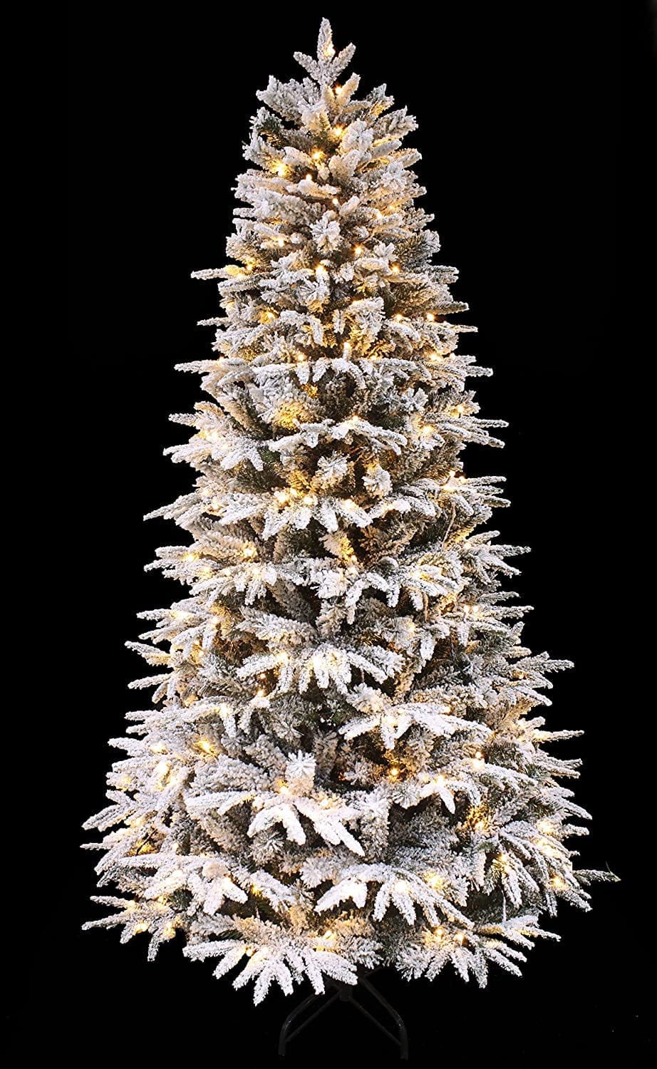 5Ft Snowy Forest Spruce PE Real Feel Artificial Pre-Lit Flocked Christmas Tree (Pre-Lit, 5') BENNYS