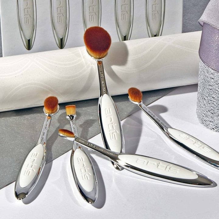 5pcs Mirror White Makeup Foundation Brush Set Bennys Beauty World