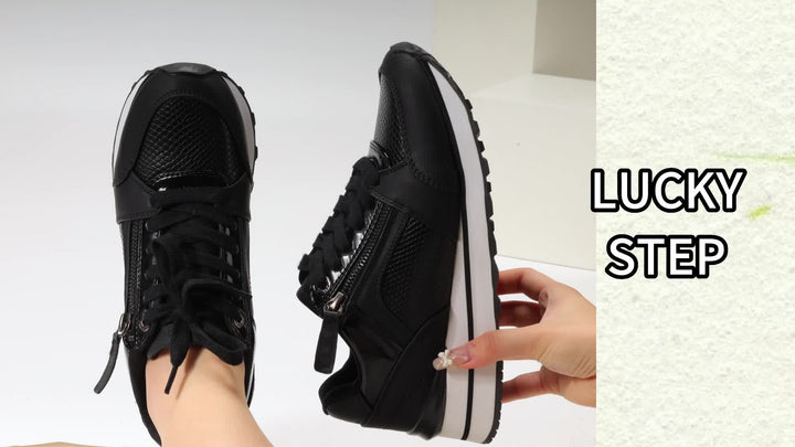 Women's Snakeskin Pattern Platform Sneakers
