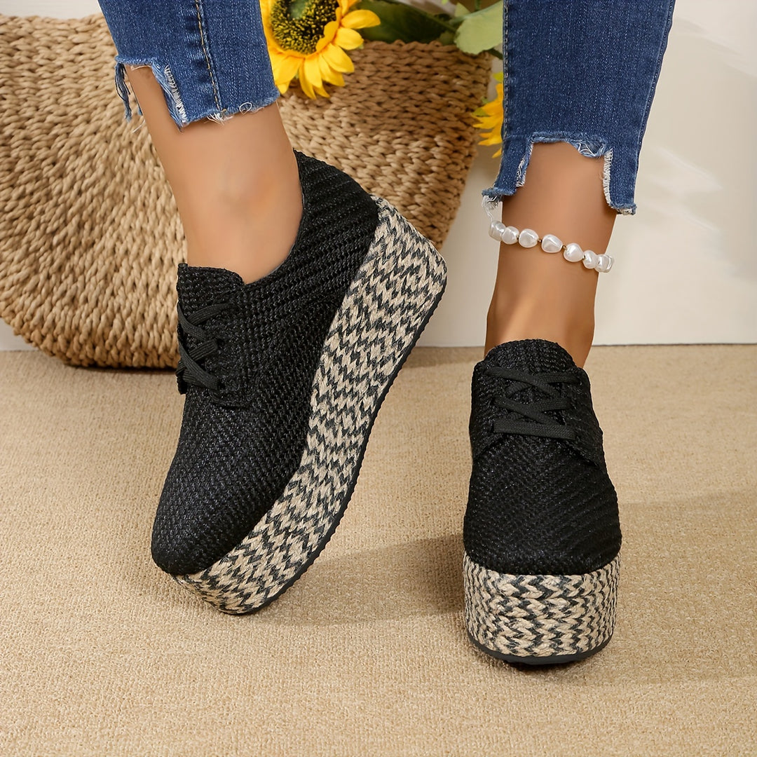 Wedge Heel Sneakers - Waterproof Lightweight Shoes