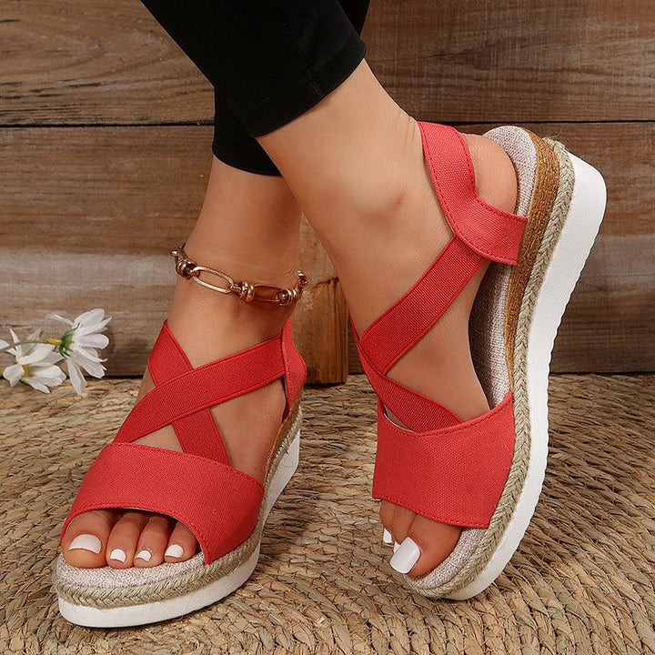Wedge Sandals For Women Cross-strap Platform Gladiator Summer-shoes-Bennys Beauty World