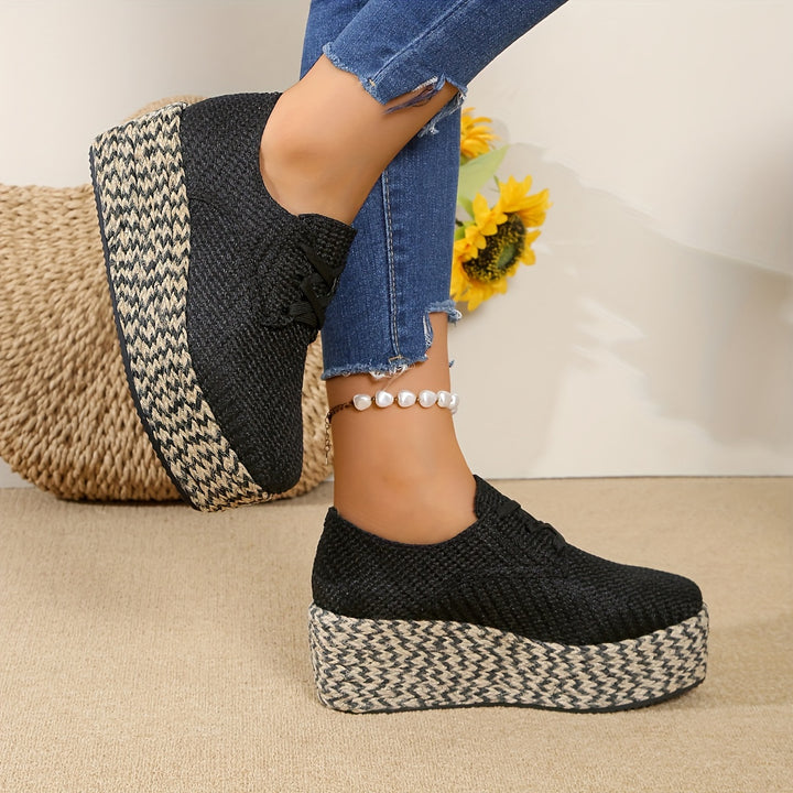 Wedge Heel Sneakers - Waterproof Lightweight Shoes