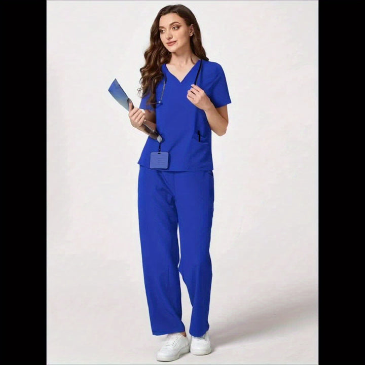 V-neck short-sleeved work clothes