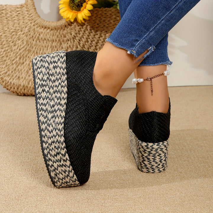 Wedge Heel Sneakers - Waterproof Lightweight Shoes