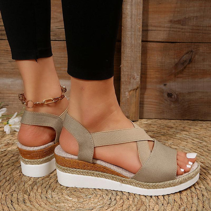 Wedge Sandals For Women Cross-strap Platform Gladiator Summer-shoes-Bennys Beauty World