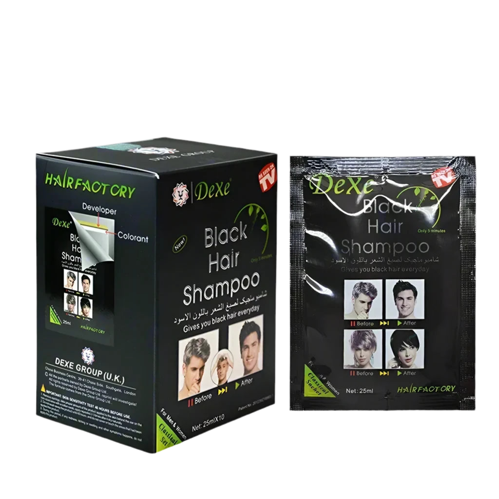 10pcs/lot Dexe Black Hair Dye Shampoo Only
