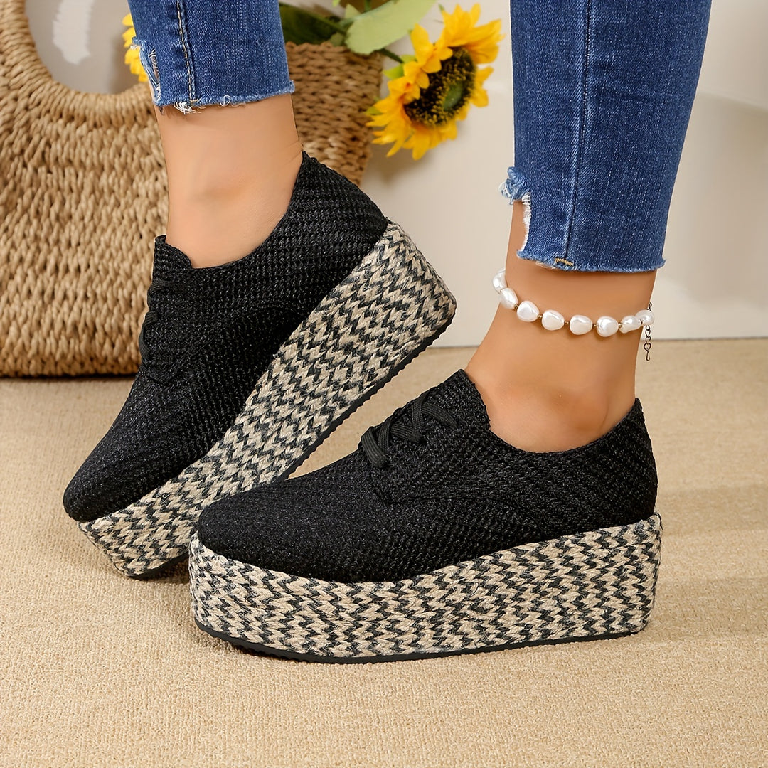 Wedge Heel Sneakers - Waterproof Lightweight Shoes