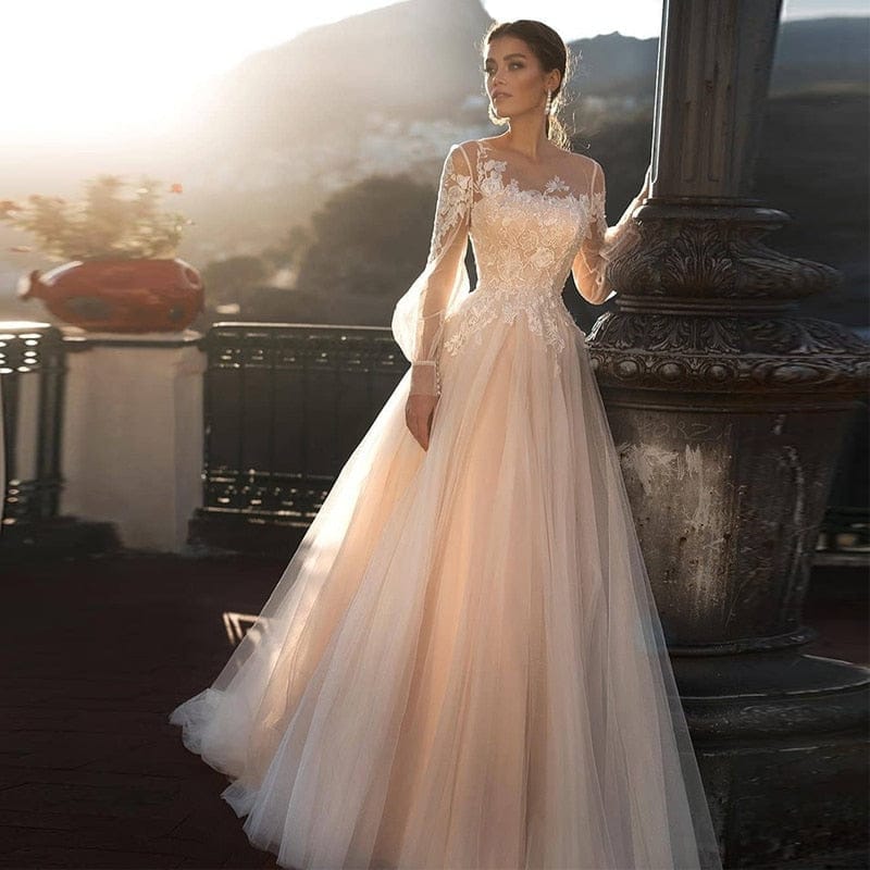 A-line Wedding Dress Light Pink Wedding Gowns Bennys Beauty World A-line Wedding Dress Light Pink Wedding Gowns Bennys Beauty World