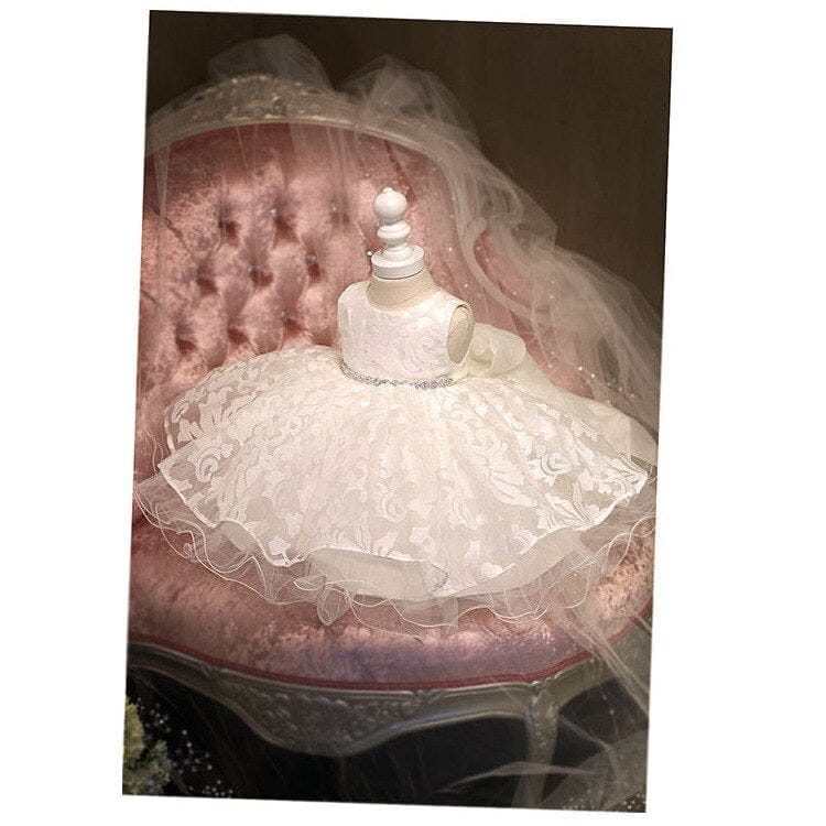 Baby Girl Dress Glitz Chiffon Christening & 1st Birthday Dress Bennys Beauty World