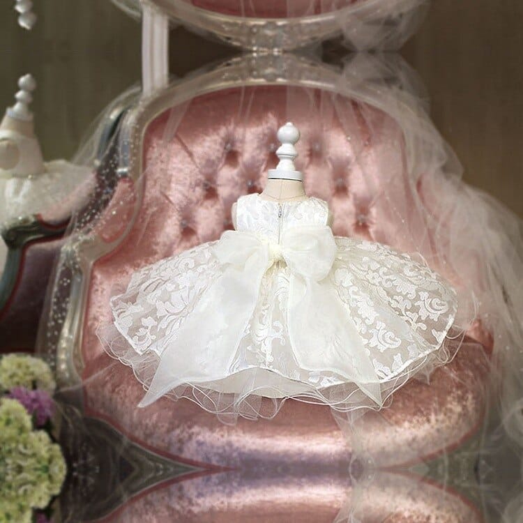 Baby Girl Dress Glitz Chiffon Christening & 1st Birthday Dress Bennys Beauty World