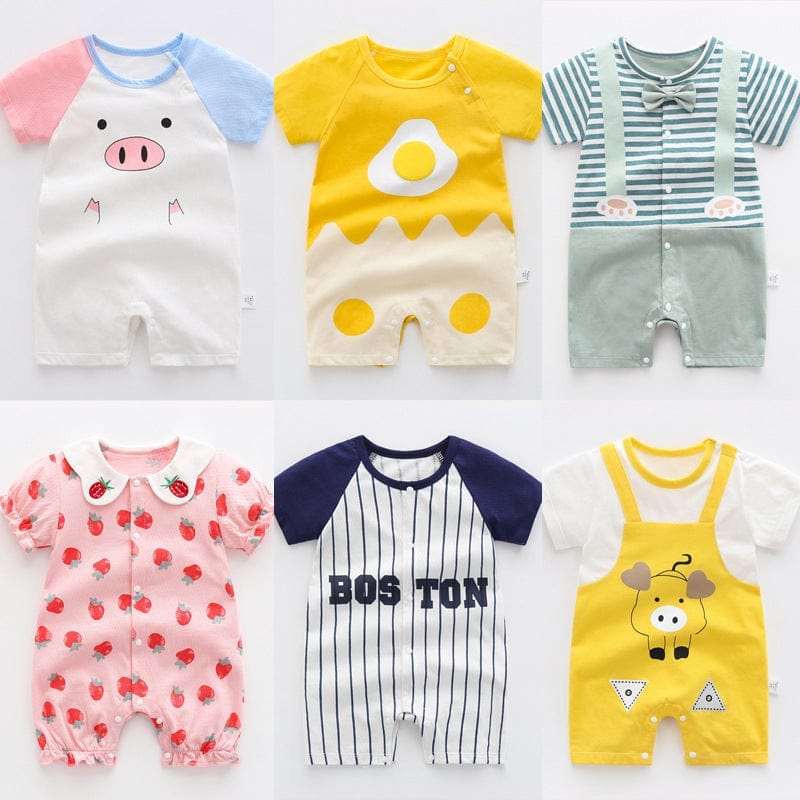 Baby One-piece Clothes Summer Thin Boy Baby Romper Pure Cotton Bennys Beauty World