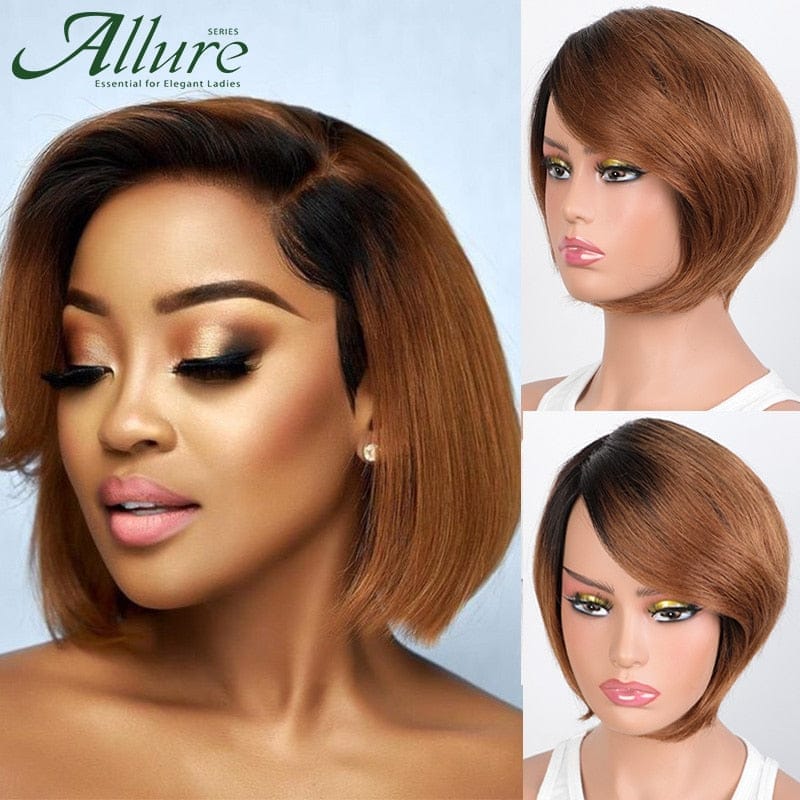 Lace front bob wigs with clearance bangs