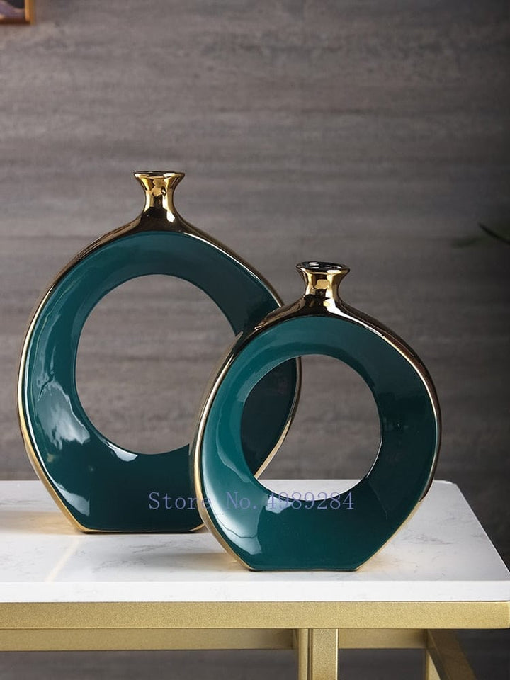 Ceramics Golden Cutout Vase Handicrafts Flower Vase Bennys Beauty World