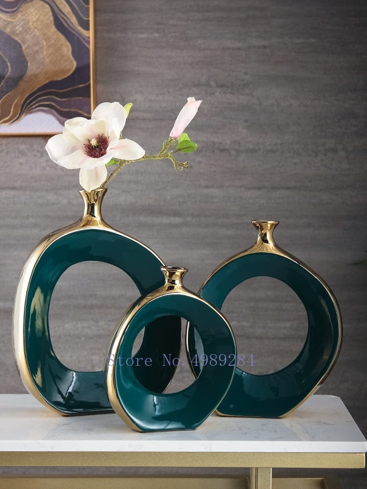 Ceramics Golden Cutout Vase Handicrafts Flower Vase Bennys Beauty World