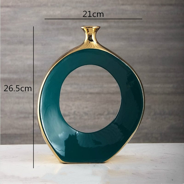 Ceramics Golden Cutout Vase Handicrafts Flower Vase Bennys Beauty World