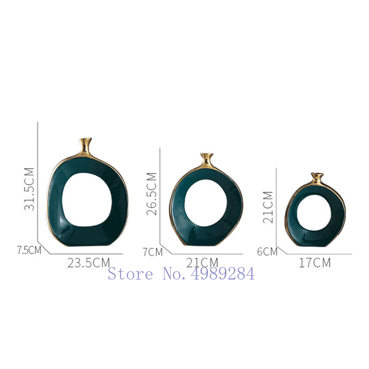 Ceramics Golden Cutout Vase Handicrafts Flower Vase Bennys Beauty World