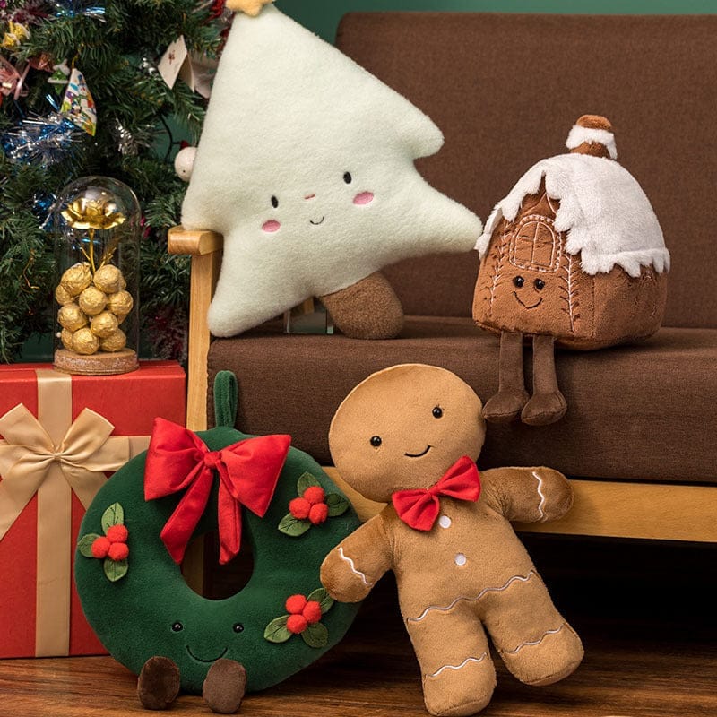 Christmas Gingerbread Man Igloo And Christmas Tree Plush Toy Bennys Beauty World
