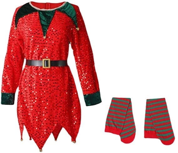 Christmas Kids Clothes Cute Sequin Elf Costumes Bennys Beauty World