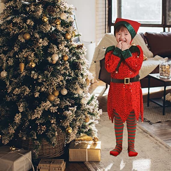 Christmas Kids Clothes Cute Sequin Elf Costumes Bennys Beauty World