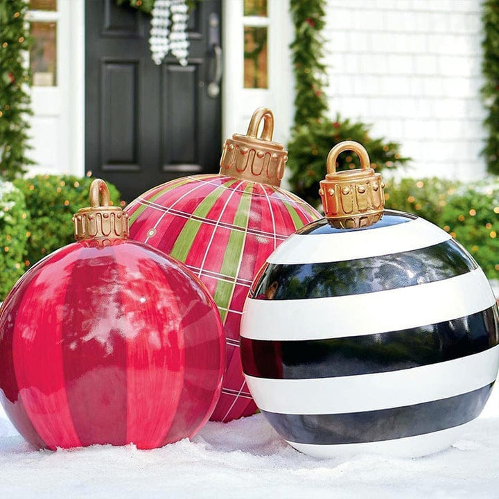 Christmas Ornament Ball Outdoor Pvc 60CM Inflatable Decorated Ball PVC Giant Big Large Balls Xmas Tree Decorations Toy Ball Bennys Beauty World