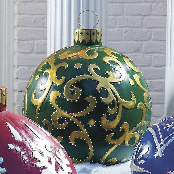 Christmas Ornament Ball Outdoor Pvc 60CM Inflatable Decorated Ball PVC Giant Big Large Balls Xmas Tree Decorations Toy Ball Bennys Beauty World