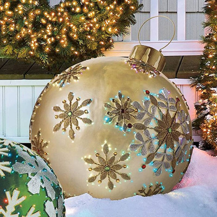 Christmas Ornament Ball Outdoor Pvc 60CM Inflatable Decorated Ball PVC Giant Big Large Balls Xmas Tree Decorations Toy Ball Bennys Beauty World
