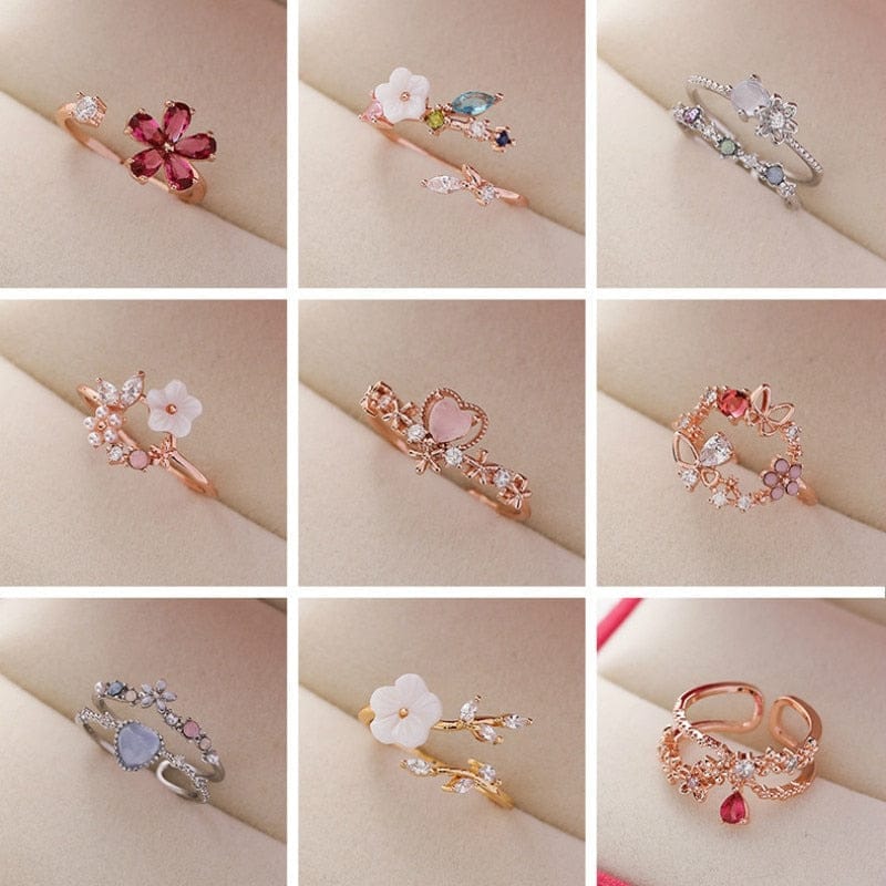 Crystal Flower Ring For Ladies – Bennys Beauty World