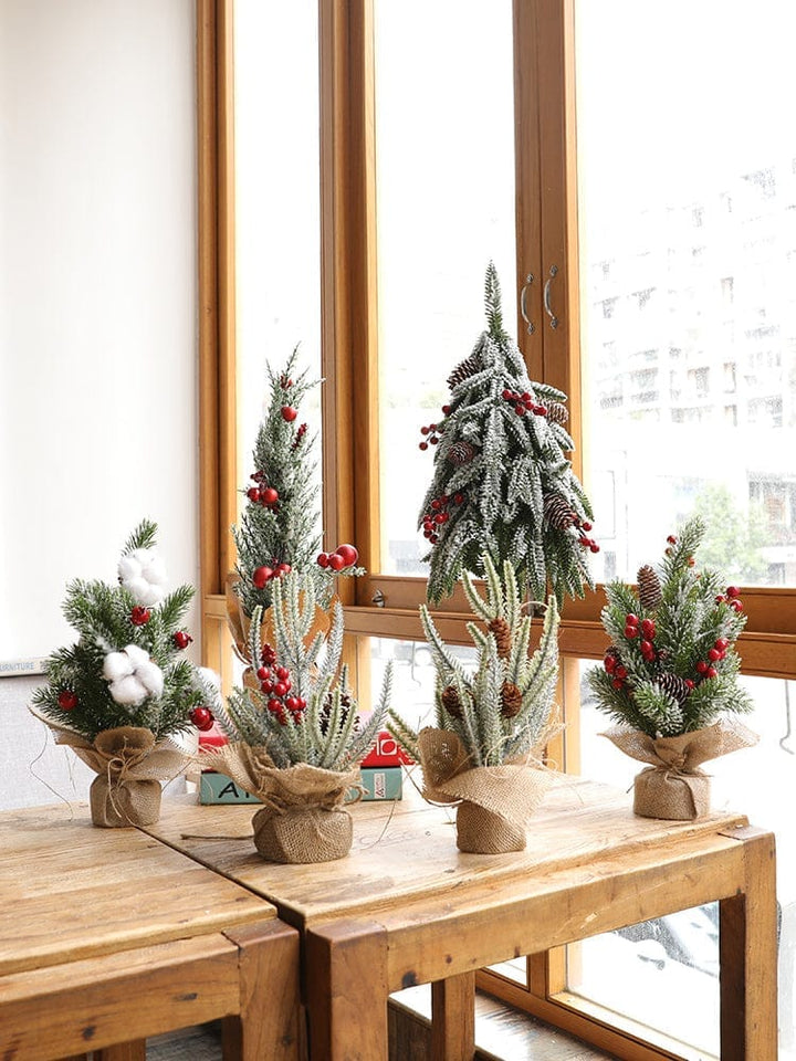 Desktop Christmas Tree Small Mini Ornaments Potted Plants Bennys Beauty World