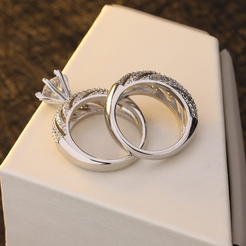 Double layer ring set 925 wedding ring Bennys Beauty World