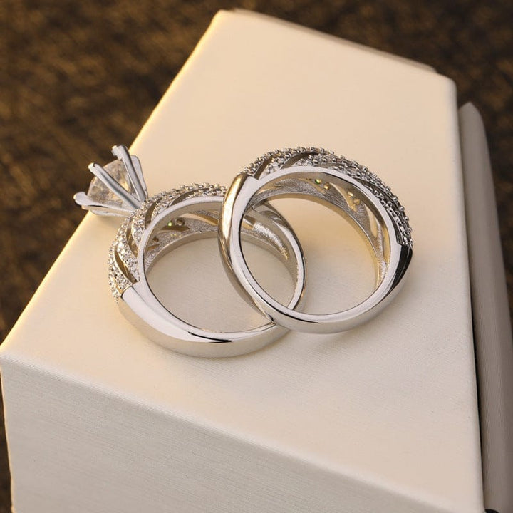 Double layer ring set 925 wedding ring Bennys Beauty World