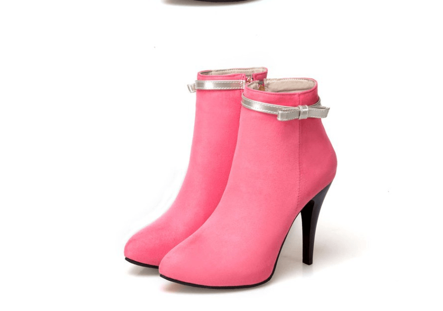 Fall and winter pointed high-heeled bow women's boots Bennys Beauty World