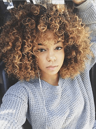 Brown curly hair top wig