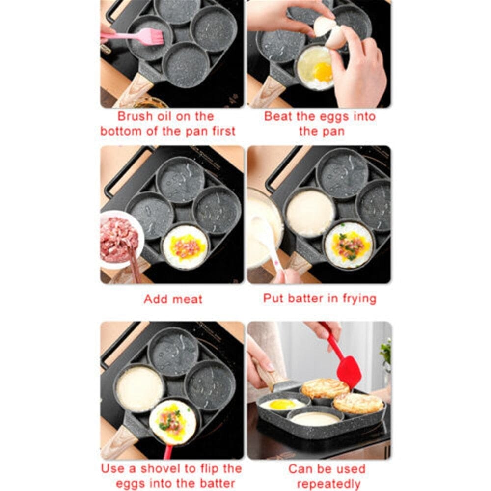 Four-holes Frying Pan Thickened Omelet Non-stick Cookware BENNYS