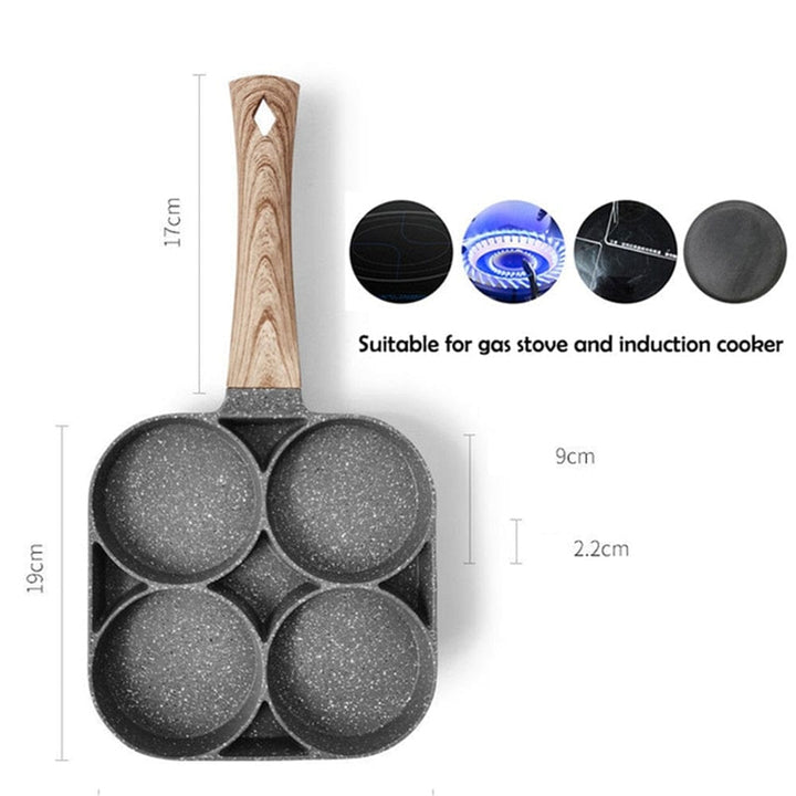 Four-holes Frying Pan Thickened Omelet Non-stick Cookware BENNYS