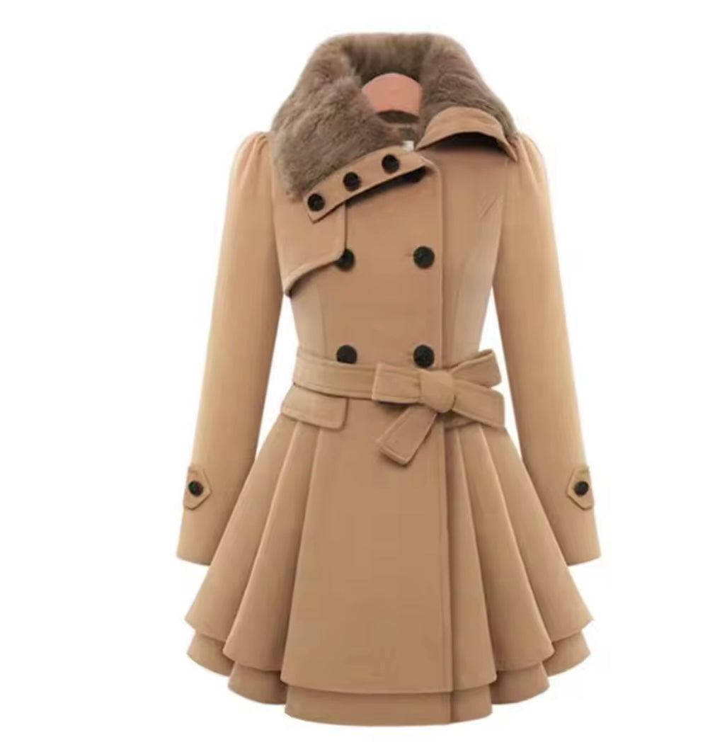 SWEETWOO Women’s Winter Slim Wool Sherpa Coat